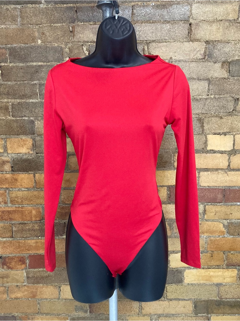 Madden NYC Red Long-Sleeve Bodysuit Top